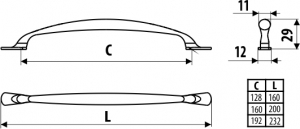 Maner mobila UN31 160 mm, alama antichizata [1]