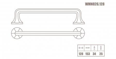 Maner mobila WMN826 128 mm, negru mat [2]