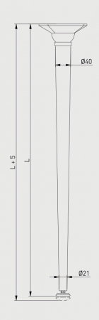 Set 4 picioare pentru birou, gama X-Line, ajustabile, H 870 mm, Negru Mat [3]