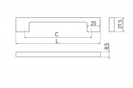 Maner mobila ZAMAK 128 mm, alb mat [1]