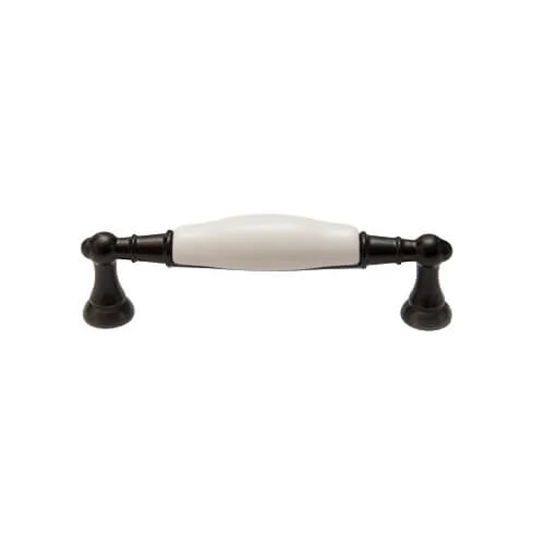 Maner mobila bucatarie CS8939 128 mm, negru + portelan alb 128 mm