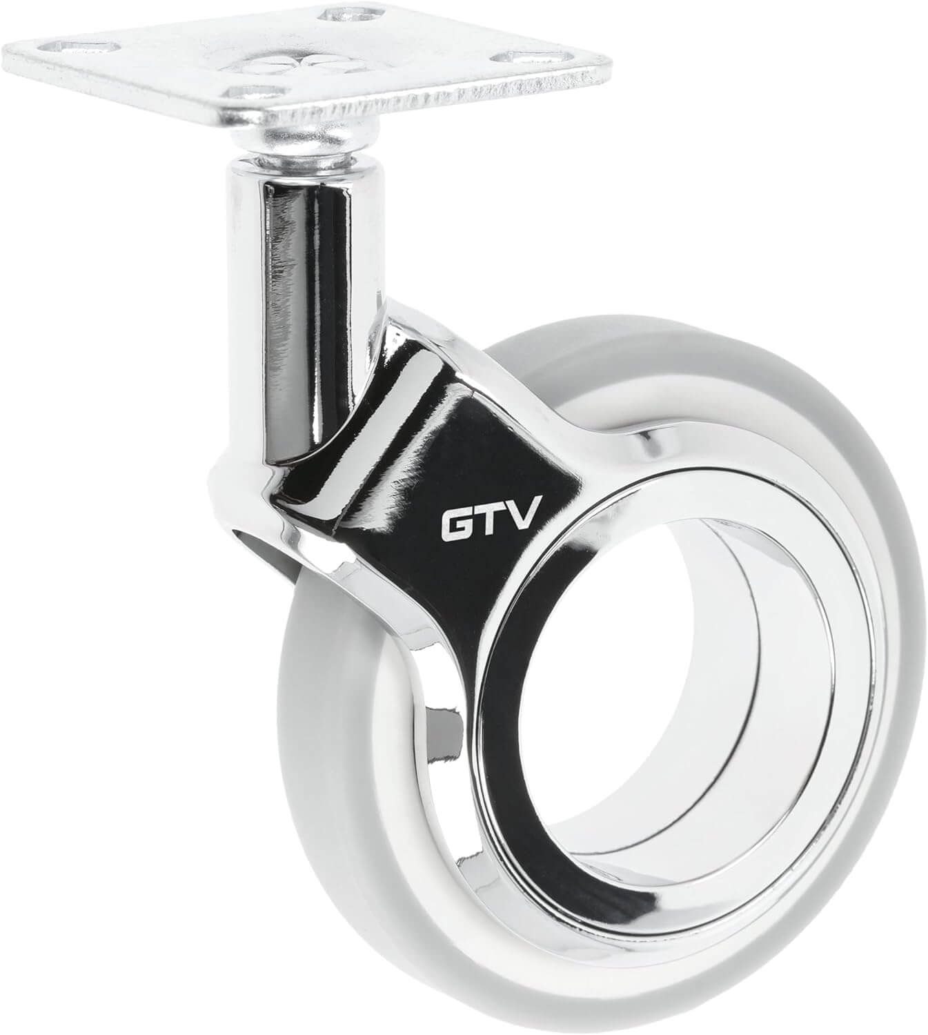 Rola fara frana GIRA O75 mm, gri-crom