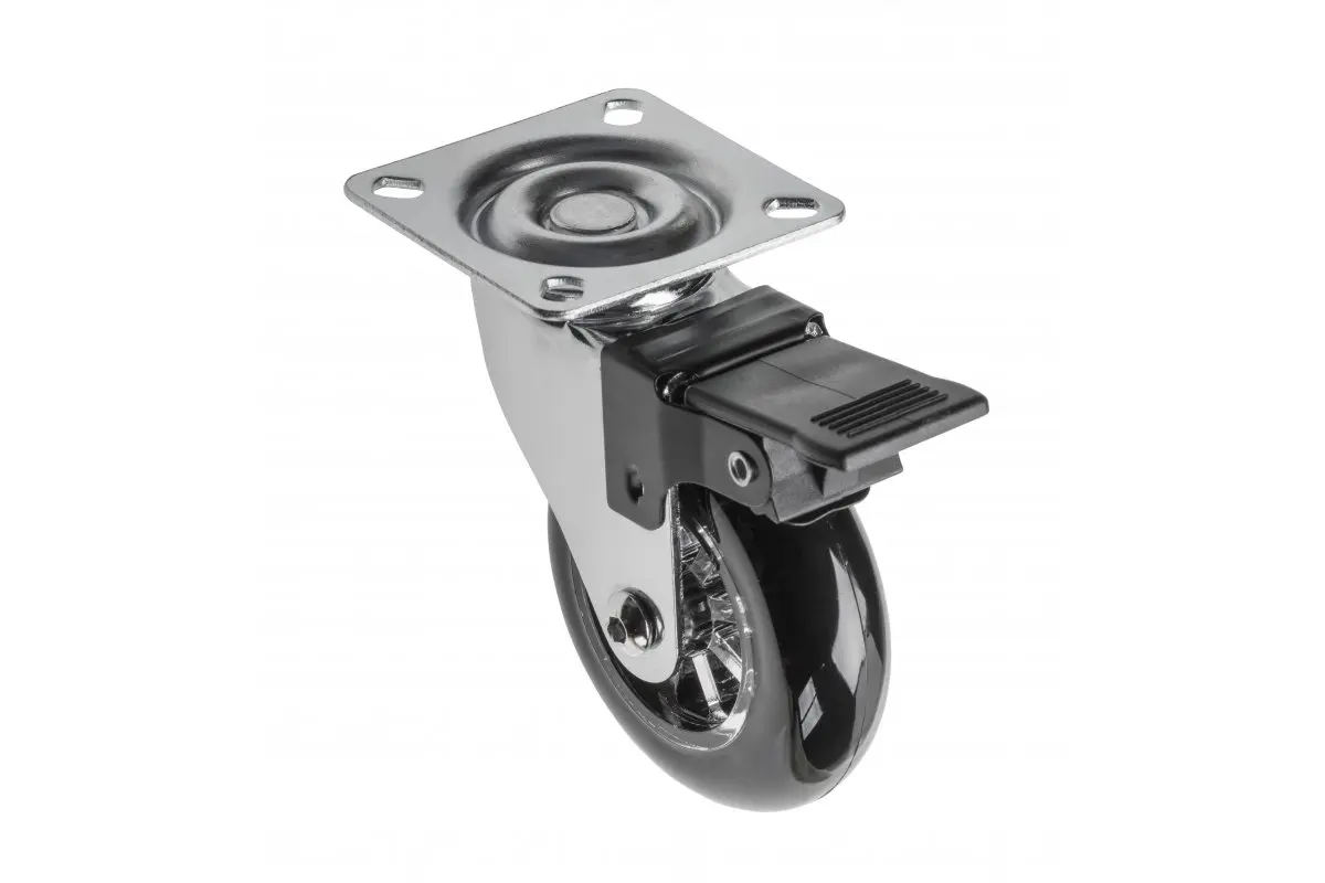 Rola silicon BRAZYLIA O75 mm cu frana, neagra