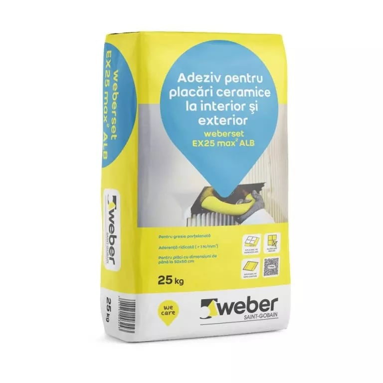 Adeziv gresie si faianta Weber EX25 Max2, alb, 25 kg [1]