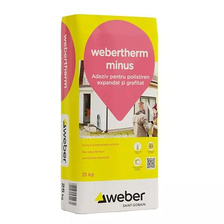 Adeziv pentru polistiren expandat/grafitat Webertherm Minus, temperaturi scazute,  interior/exterior, 25 kg [1]