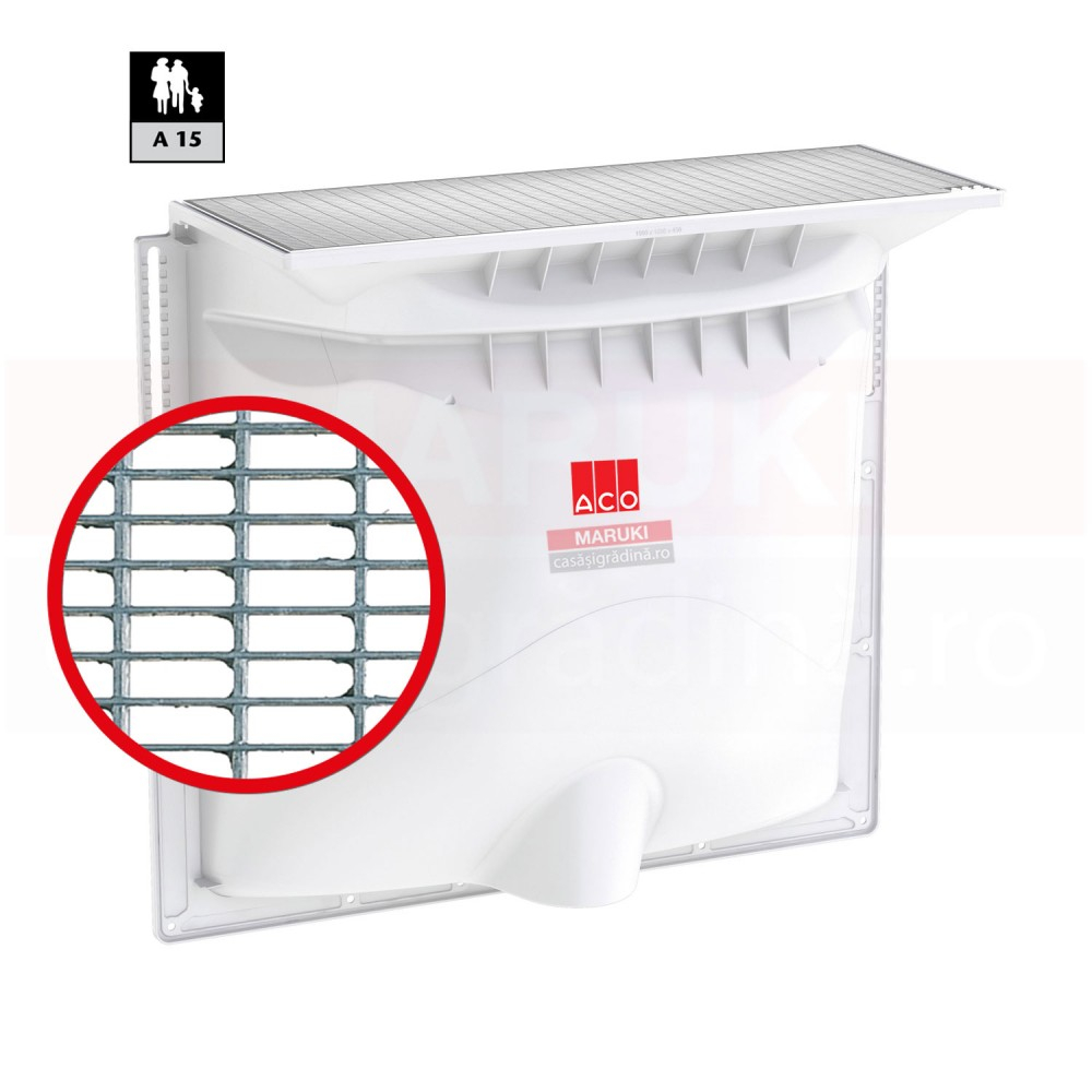 Curte de lumina ACO Therm 1000 x 1000 x 400 mm, cu gratar retea (trafic auto), kit de montaj inclus [2]