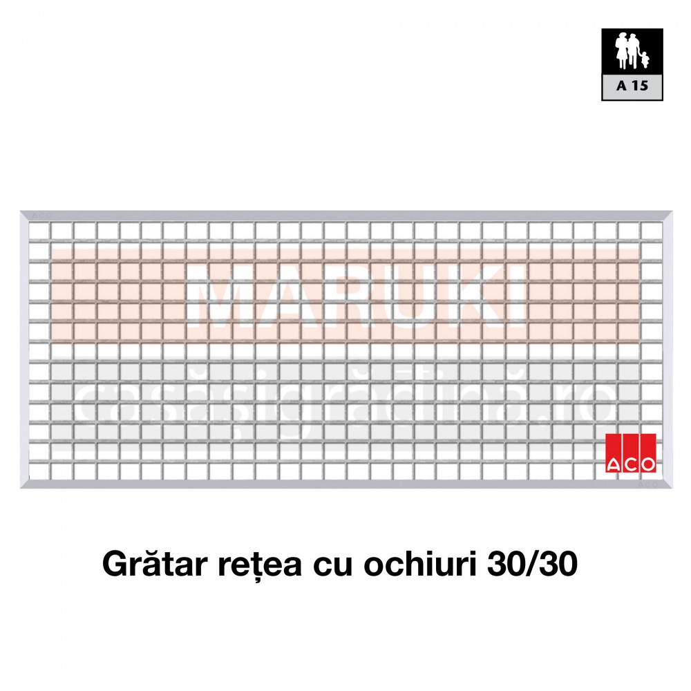 Curte de lumina ACO Therm 1000 x 1300 x 400 mm, cu gratar retea cu ochiuri 30/30, kit de montaj inclus [3]