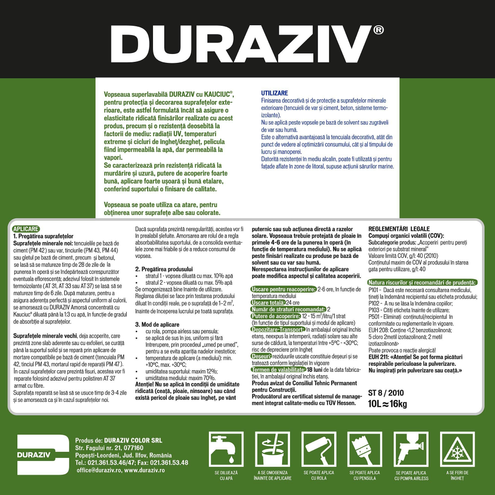 Vopsea superlavabila Clima Protect cu Kauciuc, pentru exterior, Duraziv [2]