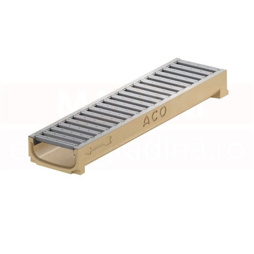 Rigola ACO Self Euroline 60 cu inaltime redusa, din beton cu polimeri, cu gratar din otel zincat, lungime 50 cm [1]