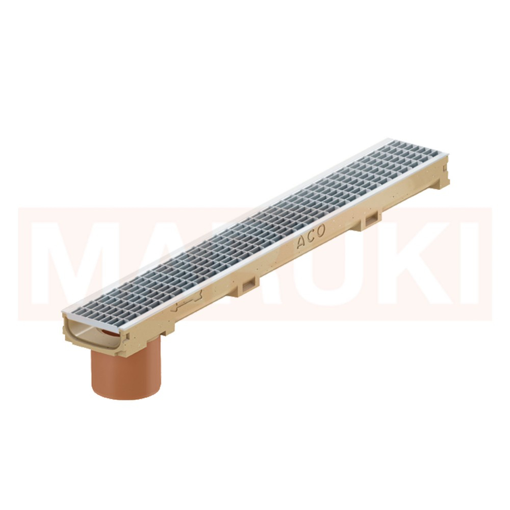 Rigola ACO Self Euroline 60 din beton cu polimeri, cu inaltime redusa, gratar retea din inox, lungime 100cm, DN100 [1]