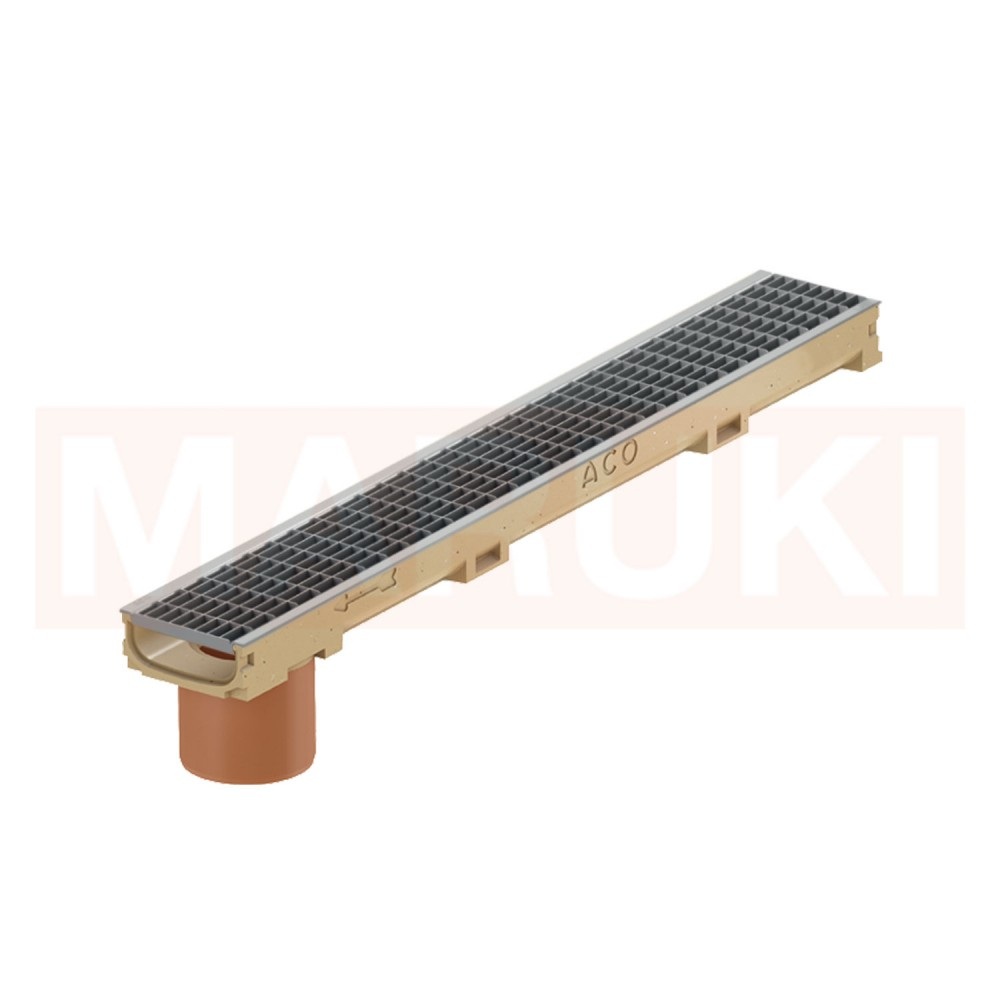 Rigola ACO Self Euroline 60 din beton cu polimeri, cu inaltime redusa, gratar retea din otel zincat natur, lungime 100cm, DN100 [1]