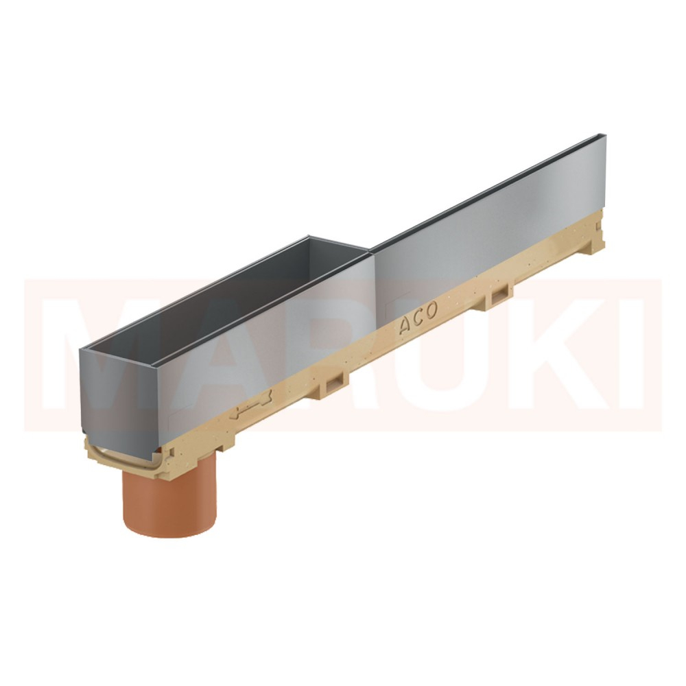 Rigola ACO Self Euroline 60 din beton cu polimeri, cu inaltime redusa, gratar tip fanta h=10.5cm, element de revizie, lungime 100cm, DN100 [1]