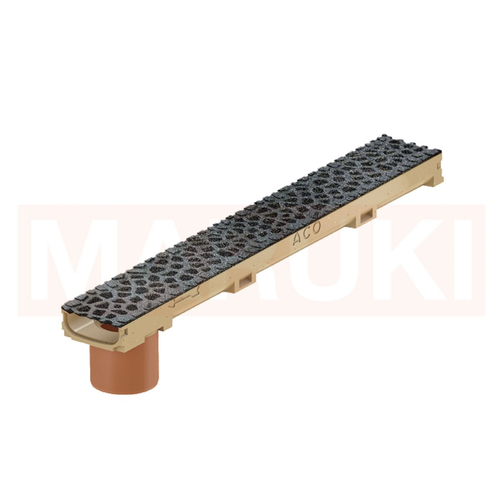 Rigola ACO Self Euroline 60 din beton cu polimeri, cu inaltime redusa, gratar tip Voronoi din fonta culoare Diamant, lungime 100cm, DN100 [1]