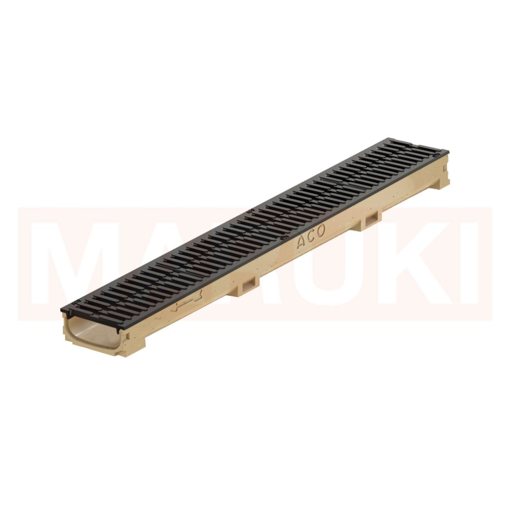 Rigola ACO Self Euroline 60 din beton cu polimeri, gratar nervurat din fonta, lungime 100cm, trafic auto B125 [1]