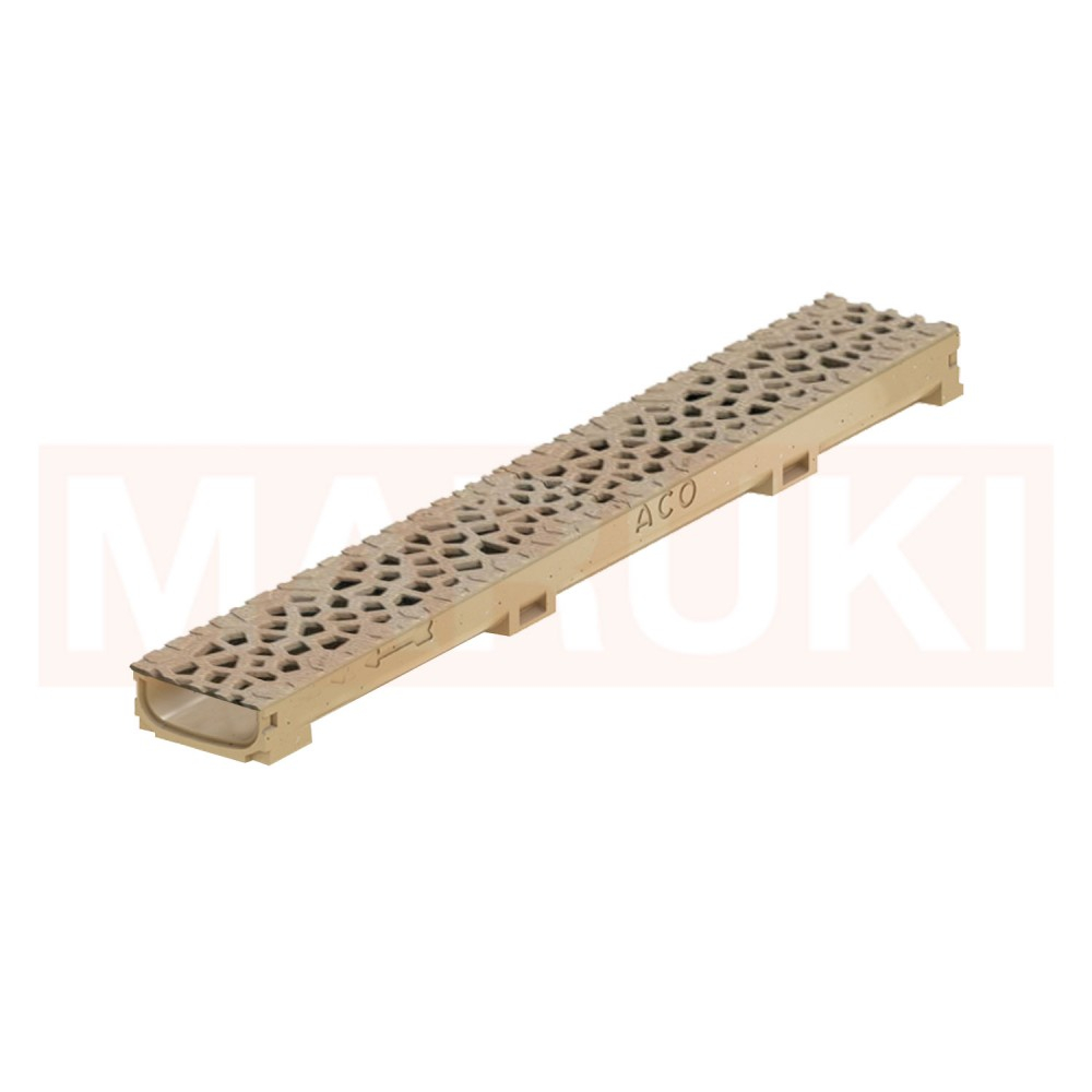 Rigola ACO Self Euroline 60 din beton cu polimeri, gratar tip Voronoi din fonta culoare Citrine, lungime 100cm [1]