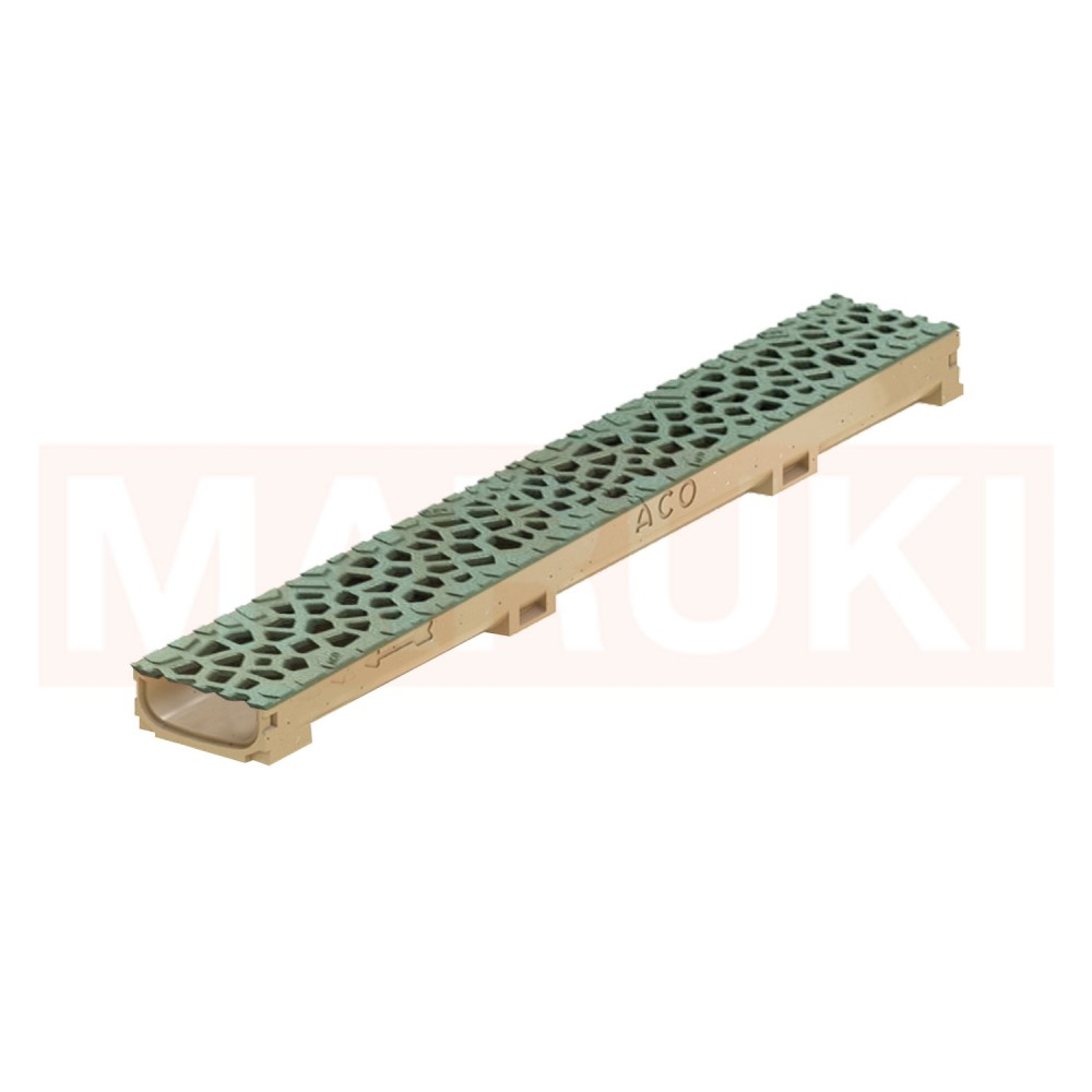 Rigola ACO Self Euroline 60 din beton cu polimeri, gratar tip Voronoi din fonta culoare Malachite, lungime 100cm [1]