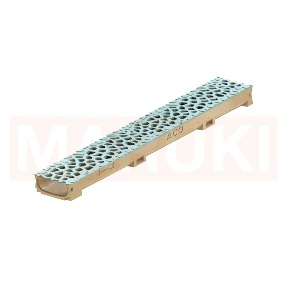 Rigola ACO Self Euroline 60 din beton cu polimeri, gratar tip Voronoi din fonta culoare Perle, lungime 100cm [1]