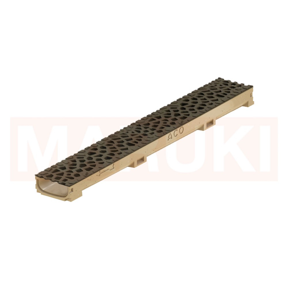 Rigola ACO Self Euroline 60 din beton cu polimeri, gratar tip Voronoi din fonta culoare Quartz, lungime 100cm [1]