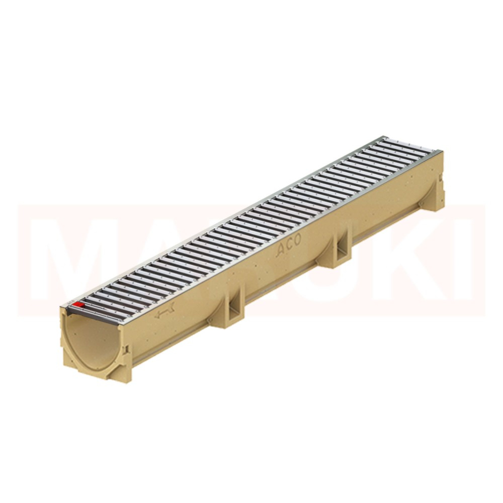 Rigola ACO Self Euroline din beton cu polimeri, gratar nervurat din inox, lungime 100cm [1]