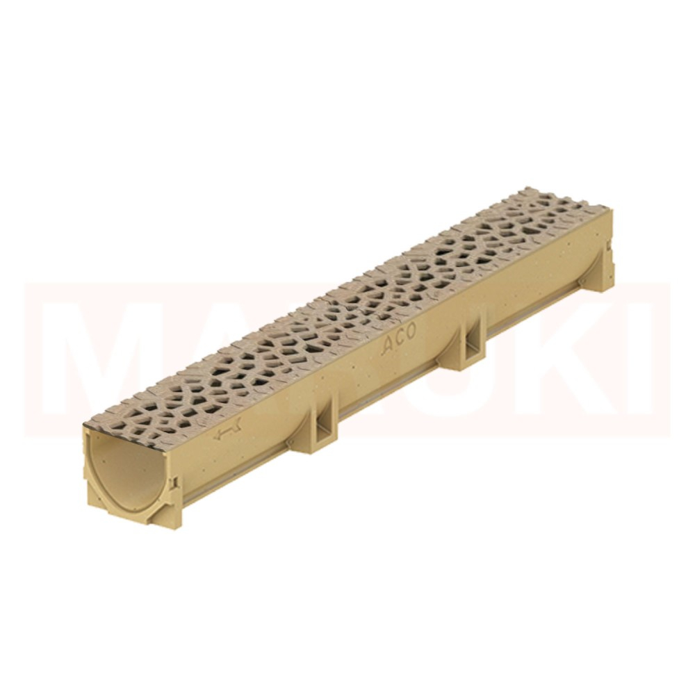 Rigola ACO Self Euroline din beton cu polimeri, gratar tip Voronoi din fonta culoare Citrine, lungime 100cm [1]