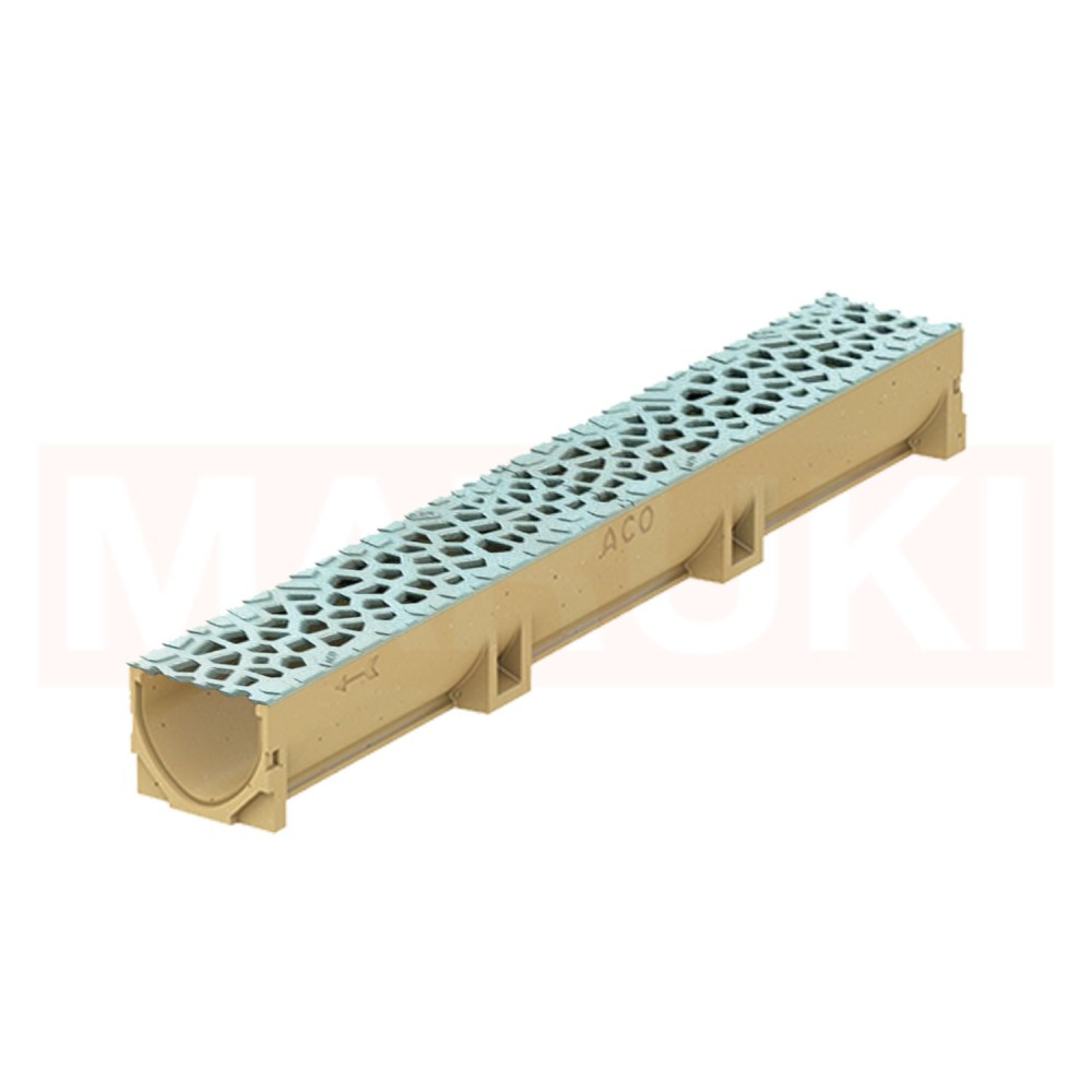Rigola ACO Self Euroline din beton cu polimeri, gratar tip Voronoi din fonta culoare Perle, lungime 100cm [1]