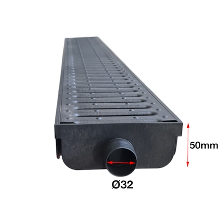 Set 5 rigole cu inaltime redusa ACO EasyLine, gratar PP, A15, lungime 5000x125x50mm si accesorii [4]