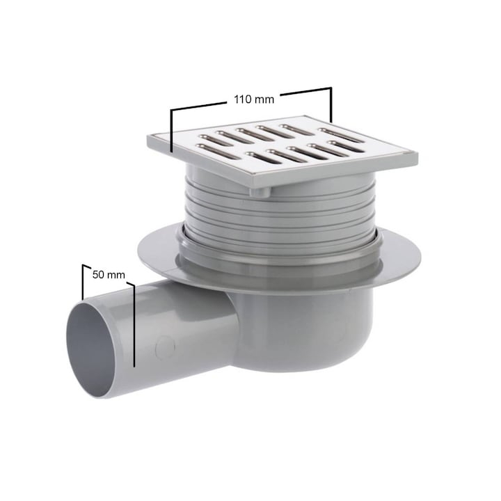 Sifon pardoseala RUG Self cu inaltime reglabila, iesire orizontala DN50 [2]