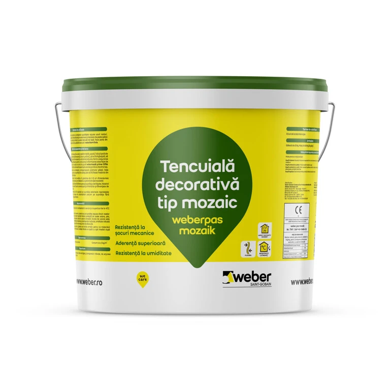 Tencuiala decorativa Weber.pas mozaik, galeata 20kg [2]
