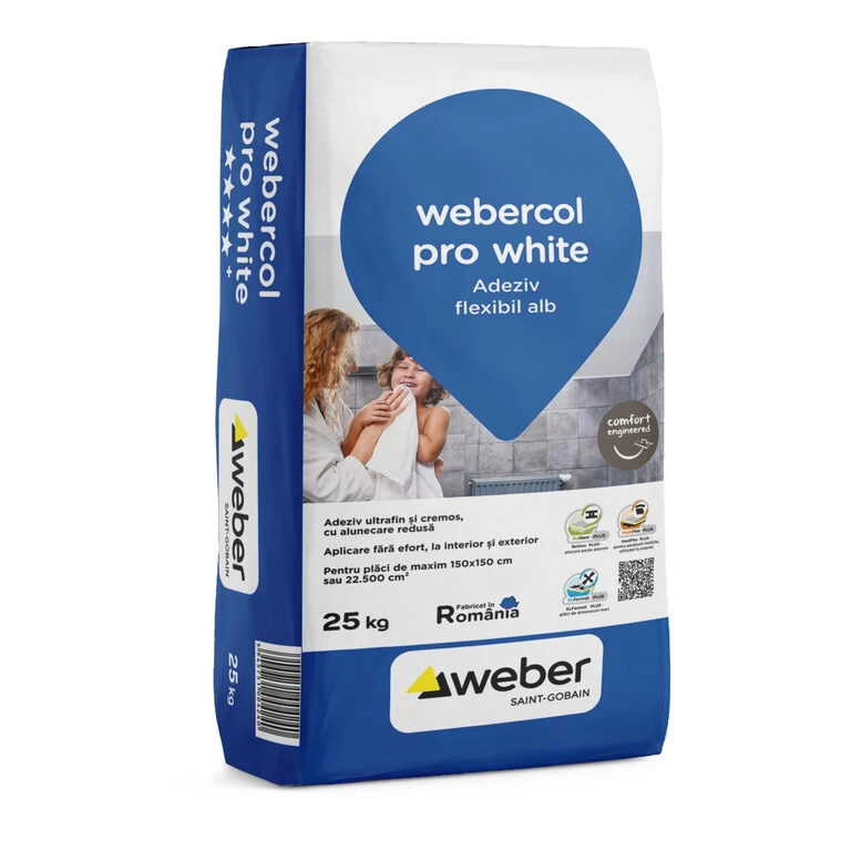 Marmura - Adeziv pentru placi ceramice la interior si exterior - Webercol pro white - 25kg