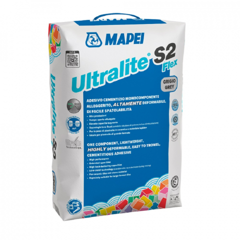 Marmura - Adeziv pentru plăci ceramice și piatră naturală Mapei Ultralite S2 Flex, 15 kg