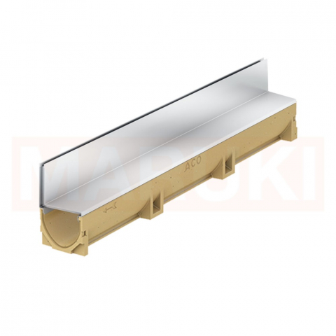 Rigole din beton cu polimeri cu inaltime normala - Rigola ACO Self Euroline din beton cu polimeri, gratar tip fanta h=10.5cm, din inox, lungime 100cm