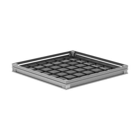 Capace de acces - Capac de acces placabil ACO AL UNIFACE Shallow, etans, pentru interior, dimensiune utila  600x600mm, inaltime 50mm, din aluminiu