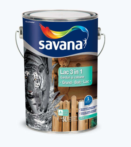 Vopseluri - Lac 3 in 1 Savana garduri si cabane, teak, pe baza de apa, interior / exterior, 5 l