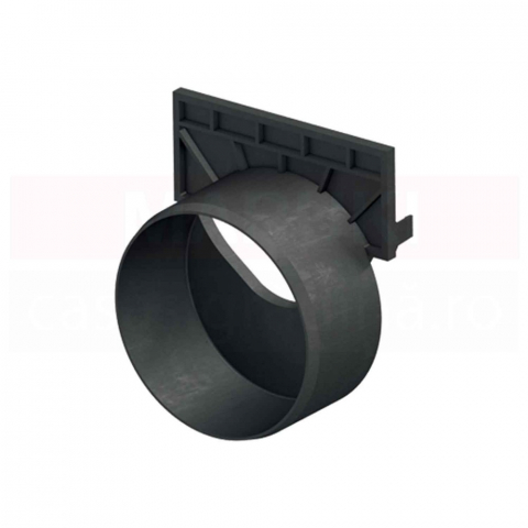 Accesorii rigole din beton cu polimeri cu inaltime normala - Placa de capat cu stut DN 100 din polipropilena pentru rigole ACO Euroline si Hexaline