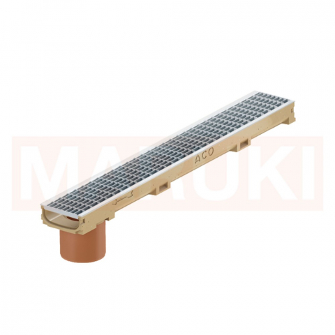 Rigole din beton cu polimeri cu inaltime redusa - Rigola ACO Self Euroline 60 din beton cu polimeri, cu inaltime redusa, gratar retea din inox, lungime 100cm, DN100