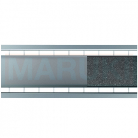 Rigola ACO Self Euroline din beton cu polimeri, gratar cu fanta dubla din inox, detaliu gresie, lungime 100cm [1]