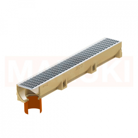 Rigole din beton cu polimeri cu inaltime normala - Rigola ACO Self Euroline din beton cu polimeri, gratar retea din inox, lungime 100cm, A15, DN100
