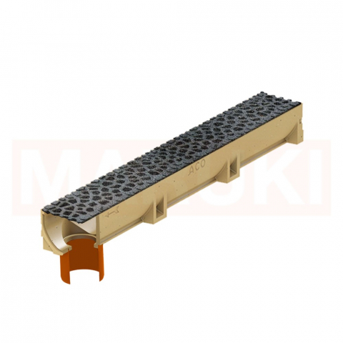 Rigole din beton cu polimeri cu inaltime normala - Rigola ACO Self Euroline din beton cu polimeri, gratar tip Voronoi din fonta culoare Diamant, lungime 100cm, DN100