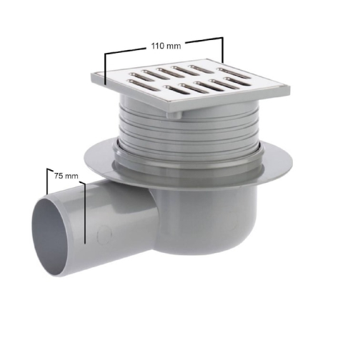 Sifon pardoseala RUG Self cu inaltime reglabila, iesire orizontala DN75 [1]