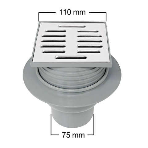 Sifon pardoseala RUG Self cu inaltime reglabila, iesire verticala DN75 [1]