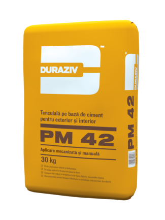 Mecanizate pe baza de ciment - Tencuiala pe baza de ciment pentru interior sau exterior - Duraziv PM42