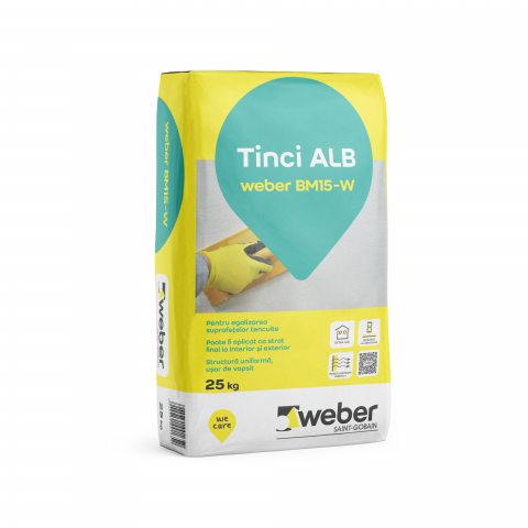 Tencuieli - Weber BM15-W Tencuială fină albă - tinci 25kg