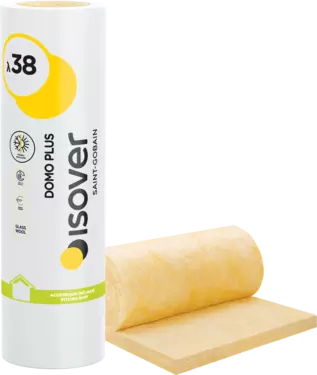 Vata de sticla - Vata Minerala Isover Domo Plus grosime 50mm | 19.68m2/rola | Izolatie termica si fonica