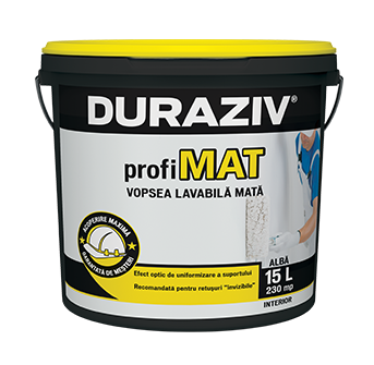 Vopseluri - Vopsea lavabila alba mata pentru interior, Duraziv Profimat