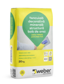 Tencuiala decorativa minerala - Tencuială Decorativă Minerală Weber MIN100 R3 - Alb, 20kg, Granulație 3mm