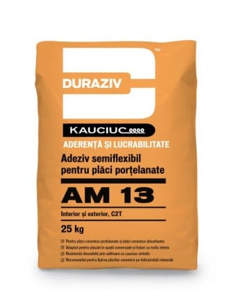 DURAZIV AM 13 Adeziv semiflexibil pentru plăci porțelanate, aditivat cu Kauciuc [1]
