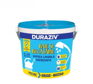 Vopsele si tencuieli - DURAZIV Baie şi bucătărie VOPSEA LAVABILĂ IGIENIZANTĂ ALBĂ PENTRU INTERIOR
