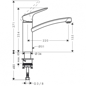 Baterie bucatarie Hansgrohe Logis 160 [1]