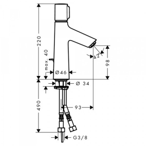 Baterie lavoar Hansgrohe Talis Select S 100, ventil pop-up [1]