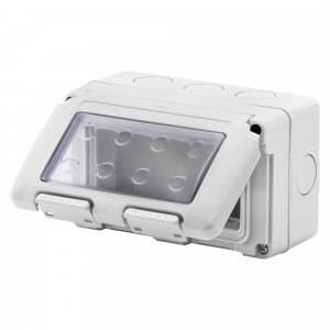 Gewiss - Doza aparenta Gewiss GW27044, 4 module, gri, IP55